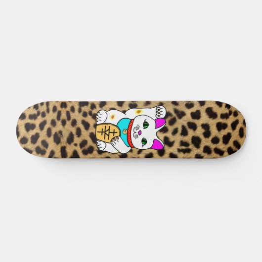 MEOWIES LUCKY CAT MANEKI NEKO LEOPARD SKATEBOARD (Horizontal)