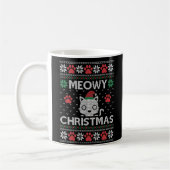 Meowing Christmas Cat Funny Ugly Sweater Red Paws Kaffeetasse (Links)