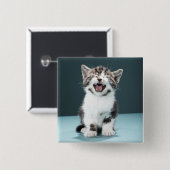 Meowing Kätzchen Button (Vorne & Hinten)