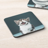 Meowing Kätzchen Getränkeuntersetzer (Linke Seite)