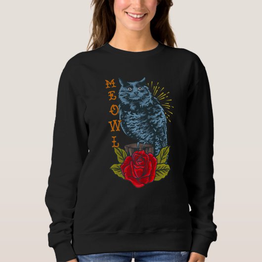 Meowl Cat And Owl Sweatshirt (Vorderseite)