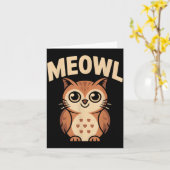 Meowl Cat Owl Hybrid Funny Meme Brain Rot Gen Alph Karte (Gelbe Blume)