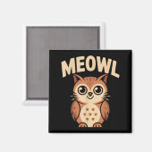 Meowl Cat Owl Hybrid Funny Meme Brain Rot Gen Alph Magnet (Vorderseite/Rückseite)