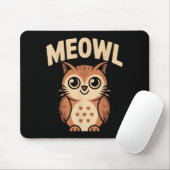 Meowl Cat Owl Hybrid Funny Meme Brain Rot Gen Alph Mousepad (Mit Mouse)