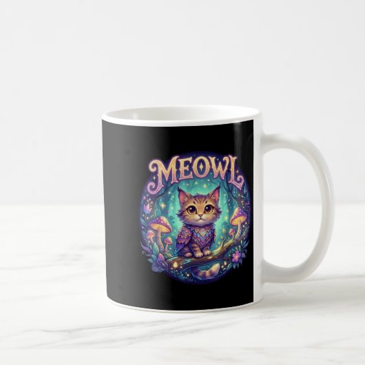 Meowl Cat Owl Meme Brainrot Kids Cursed Silly Gen  Kaffeetasse (Rechts)