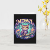 Meowl Cat Owl Meme Brainrot Kids Cursed Silly Gen  Karte (Gelbe Blume)