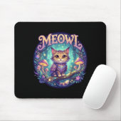 Meowl Cat Owl Meme Brainrot Kids Cursed Silly Gen Mousepad (Mit Mouse)
