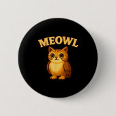 Meowl - Funny Meow Cat Owl Brainrot Meme Teen Kids Button (Vorderseite)