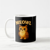 Meowl - Funny Meow Cat Owl Brainrot Meme Teen Kids Kaffeetasse (Links)