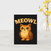 Meowl - Funny Meow Cat Owl Brainrot Meme Teen Kids Karte (Gelbe Blume)
