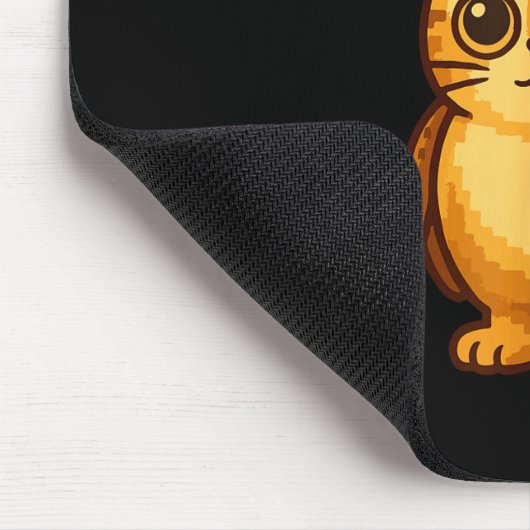 Meowl - Funny Meow Cat Owl Brainrot Meme Teen Kids Mousepad (Ecke)