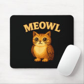 Meowl - Funny Meow Cat Owl Brainrot Meme Teen Kids Mousepad (Mit Mouse)