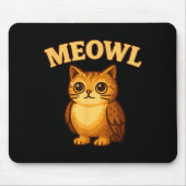 Meowl - Funny Meow Cat Owl Brainrot Meme Teen Kids Mousepad (Vorne)