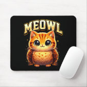 Meowl Funny Meow Cat Owl Brainrot Meme Teen Kids Mousepad (Mit Mouse)