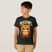 Meowl Funny Meow Cat Owl Brainrot Meme Teen Kids  T-Shirt (Vorne ganz)