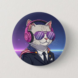 Meowllennial Patriot - Gen Z Cat Button
