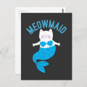 Meowmaid Niedlich Mermaid Cats Kitty Beach Lover Postkarte (Vorne/Hinten)