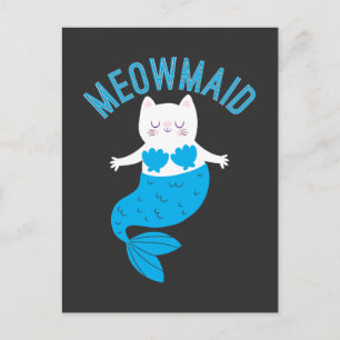 Meowmaid Niedlich Mermaid Cats Kitty Beach Lover Postkarte