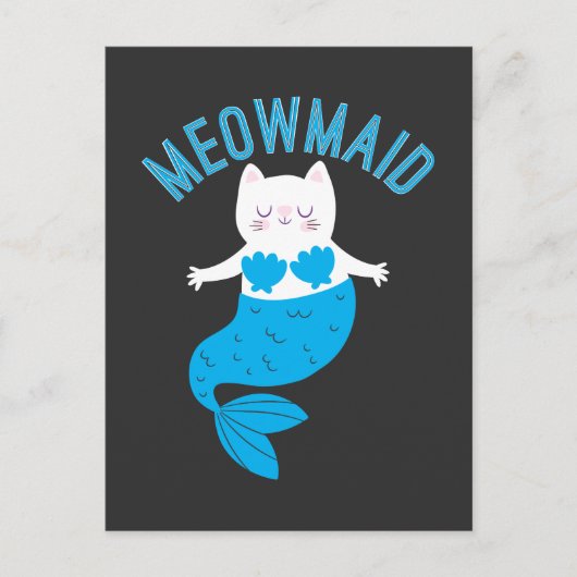 Meowmaid Niedlich Mermaid Cats Kitty Beach Lover Postkarte (Vorderseite)