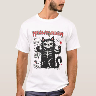 Meowmaiden Katzen-Metal-Parodie-Illustration T-Shirt