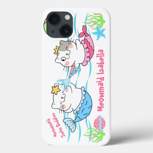 Meowmaids Meerjungfrau Katzen Swim Buddies Case-Mate iPhone Hülle (Rückseite)