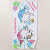 Meowmaier Meerjungfrau Katzen schwimmen Buddies Ba Strandtuch (Vorderseite)