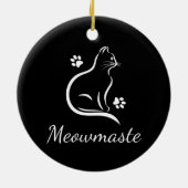 Meowmaste Cat Yoga Keramik Ornament - Runder BLK (Hinten)