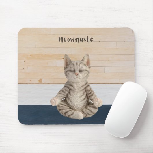 Meowmaste Cat Yoga Mouse Pad Mousepad (Mit Mouse)