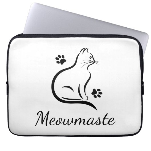 Meowmaste Cat Yoga Neopren Laptop Schlauch 13 Zoll Laptopschutzhülle (Vorderseite)