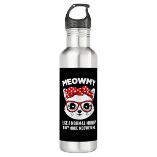 Meowmy Funny Cat Mommy Glasses Mothers Day Edelstahlflasche