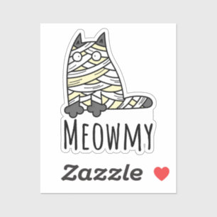 Meowmy Mummy Cat - Funny Pet Halloween Aufkleber