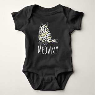 Meowmy Mummy Cat - Funny Pet Halloween Baby Strampler