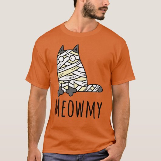 Meowmy Mummy Cat - Funny Pet Halloween T-Shirt (Vorderseite)