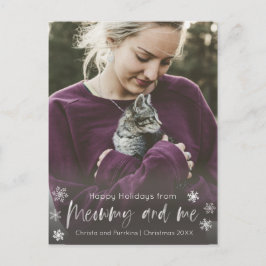 Meowmy und Me Cat Mama Foto Overlay Holiday Postkarte