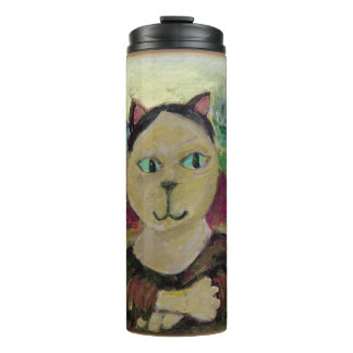 Meowna Mona Lisa Epic Cat Classic Painted Art Thermosbecher
