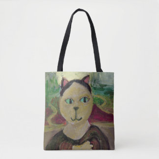 Meowna Mona Lisa Fun Classic Cat Painting Tasche