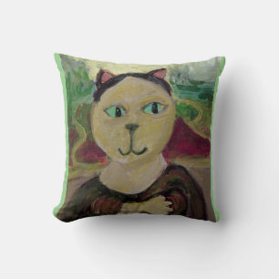 Meowna Mona Lisa Fun Klassische Katzenmalerei Kissen