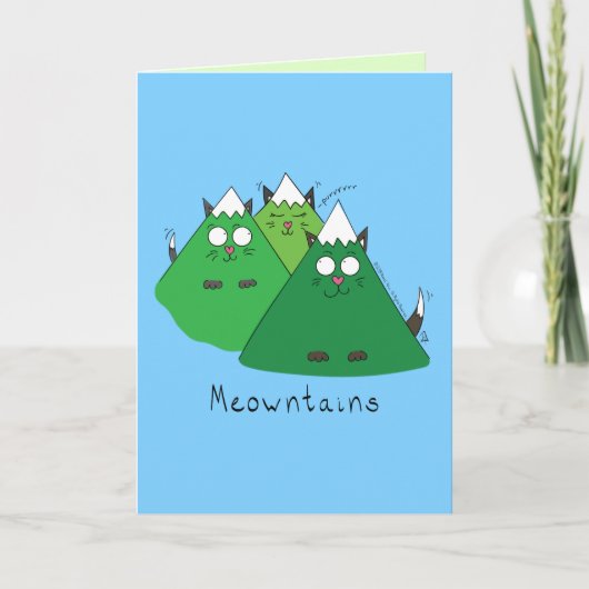 Meowntains - Funny Cat Mountain Pun Card Karte (Vorderseite)