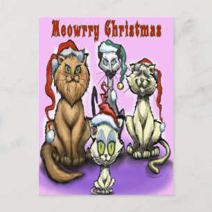 Meowrry Weihnachtskatzen Feiertagspostkarte