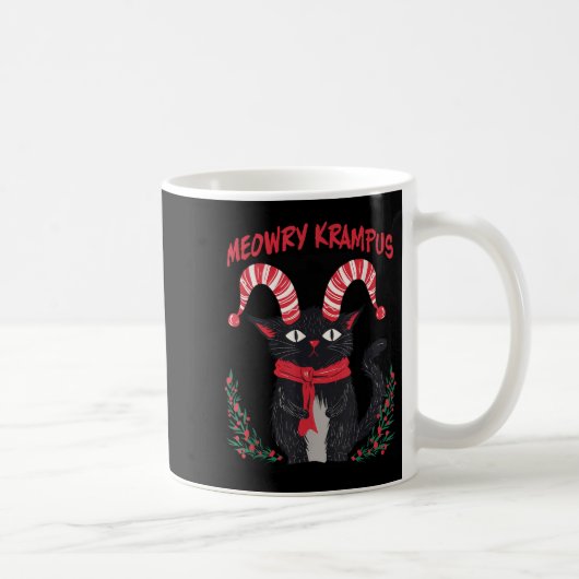 Meowry Krampus Funny Krampus Is Coming To Town Cat Kaffeetasse (Rechts)