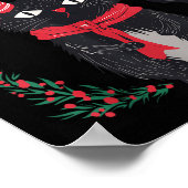 Meowry Krampus Funny Krampus Is Coming To Town Cat Poster (Ecke)