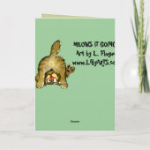 Meows es gehend? Cartoon-Katzen-Gruß-Karte Karte (Rückseite)