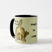 Meows es gehend? Cartoon-Katzen-Tasse Tasse (Vorderseite Links)