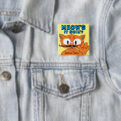 Meow's It Goin? Señor Gato Cartoon Mustache Cat Button (Beispiel)