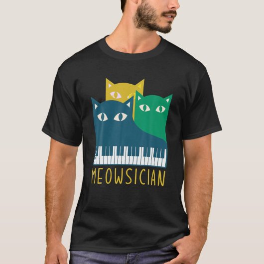 Meowsician Cat Lover Musician Music Tastatur Meow T-Shirt (Vorderseite)