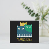 Meowsician Piano Tastatur Cat Kitten Lover Geschen Postkarte (Stehend Vorderseite)