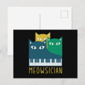 Meowsician Piano Tastatur Cat Kitten Lover Geschen Postkarte (Vorne/Hinten)
