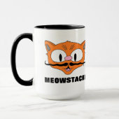 MEOWSTACHE Funny Mustache Cat Señor Gato Tasse (Links)