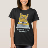 Meowster Keyboard  Cat Working Pun Programmer Code T-Shirt (Vorderseite)