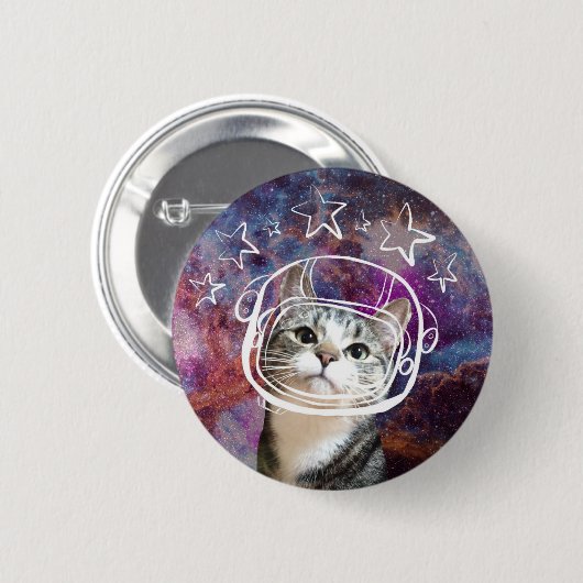 Meowstronaut Kiba Headshot-Button Button (Vorne & Hinten)